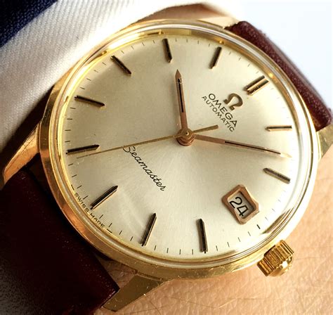 omega automatic gold watch|omega 18k gold men's watch.